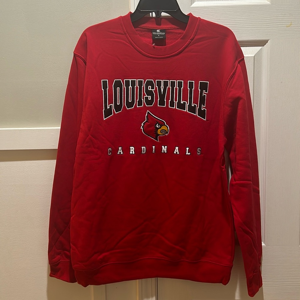 Louisville Cardinals Colosseum Adult L Men's Sweatshirt pullover / crewneck NWT